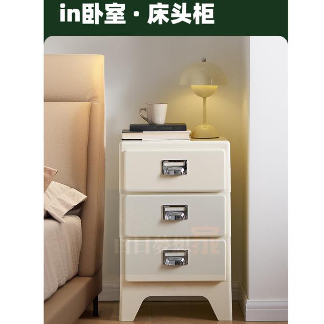 文件櫃檔案櫃床頭櫃 沙發邊櫃 ins風金屬把手 抽屜櫃收納櫃 置物櫃鐵櫃四層五斗櫃 餐邊櫃 櫥櫃儲物櫃置物櫃收納櫃-細節圖4