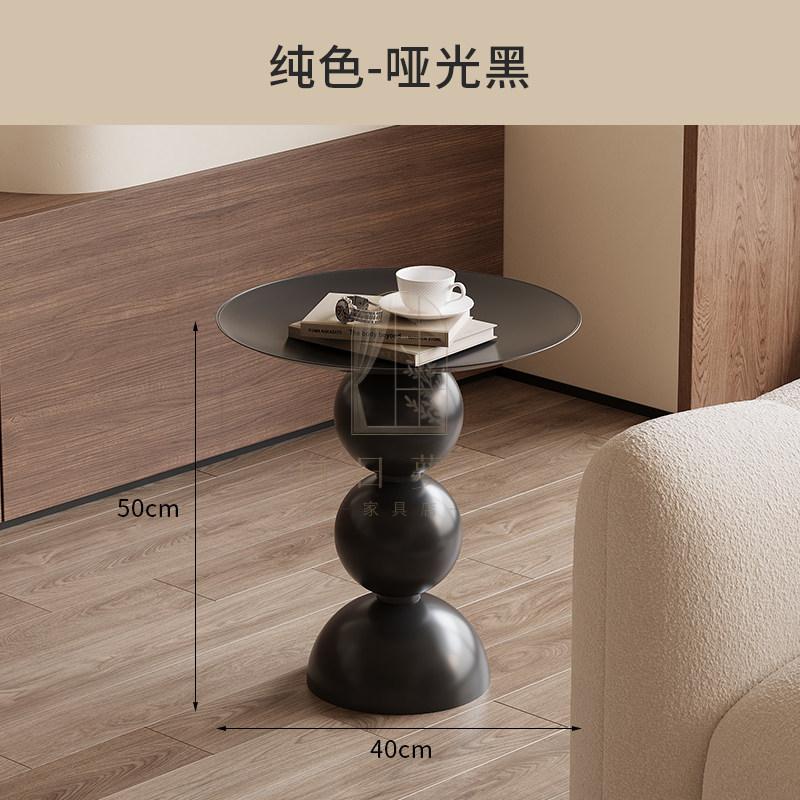 現代中古風茶几 啞光黑球體邊几 造型托盤小圓桌設計師款小茶几 圓形邊几 沙發邊桌 造型小桌子 托盤邊桌球體托盤几-細節圖5