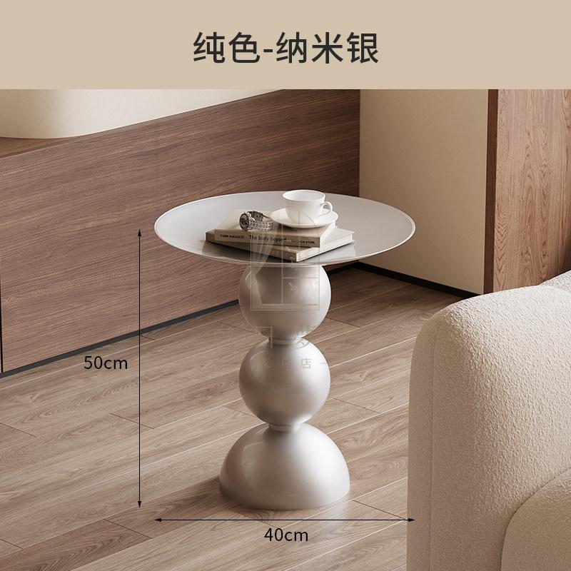 現代中古風茶几 啞光黑球體邊几 造型托盤小圓桌設計師款小茶几 圓形邊几 沙發邊桌 造型小桌子 托盤邊桌球體托盤几-細節圖6