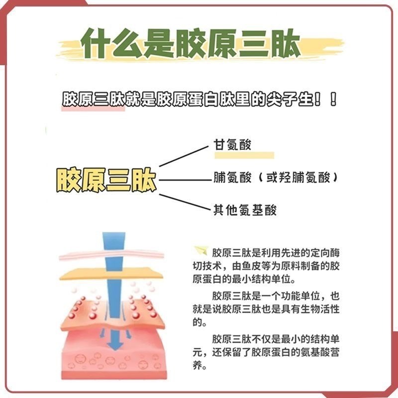 膠原三胜肽100%原料純粉高蛋白粉小分子膠原蛋白肽粉食品級500g-細節圖4