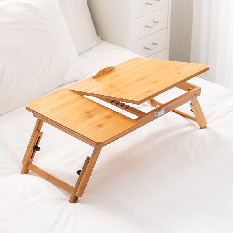 現貨 升降原木折疊桌 實木床上筆電桌 追劇 手機支架 懶人桌 托盤 和室桌 床上桌 小桌 電腦桌 攜帶桌-細節圖3
