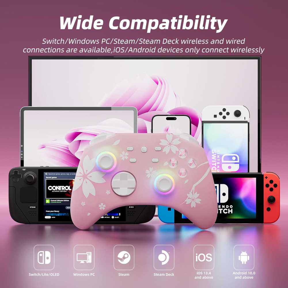 Mytrix Switch 櫻花手把 附充電座 可用Switch/Windows PC/Steam Deck/-細節圖3