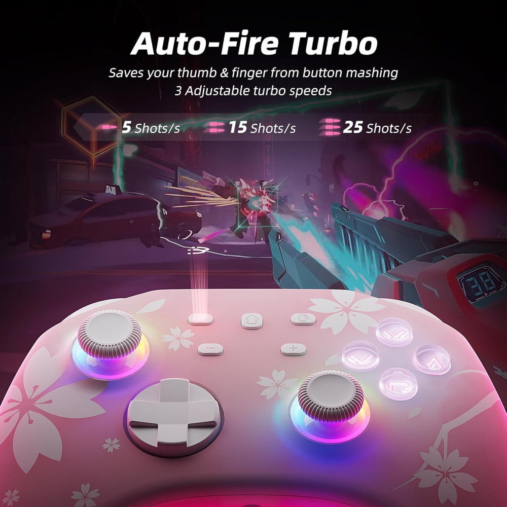 Mytrix Switch 櫻花手把 附充電座 可用Switch/Windows PC/Steam Deck/-細節圖4