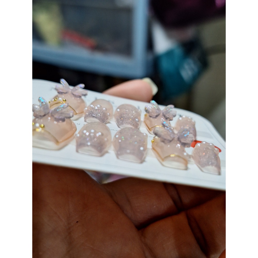 S碼/手工穿戴甲💐日常款，台灣現貨，可敲鍵盤⌨️能重複佩戴🌹送工具包-細節圖7