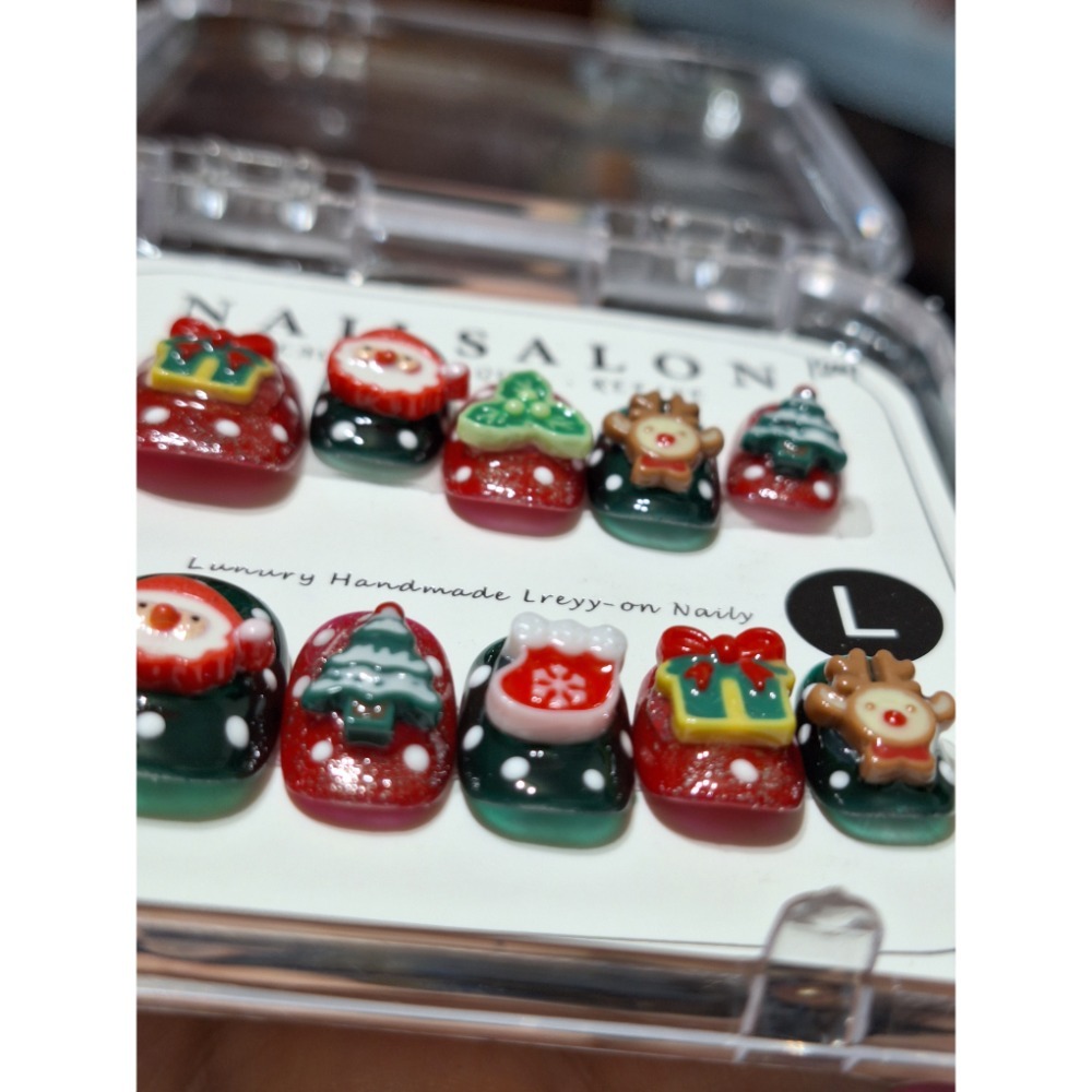 L碼/手工穿戴甲💐日常款，台灣現貨，可敲鍵盤⌨️能重複佩戴🌹送工具包-細節圖2