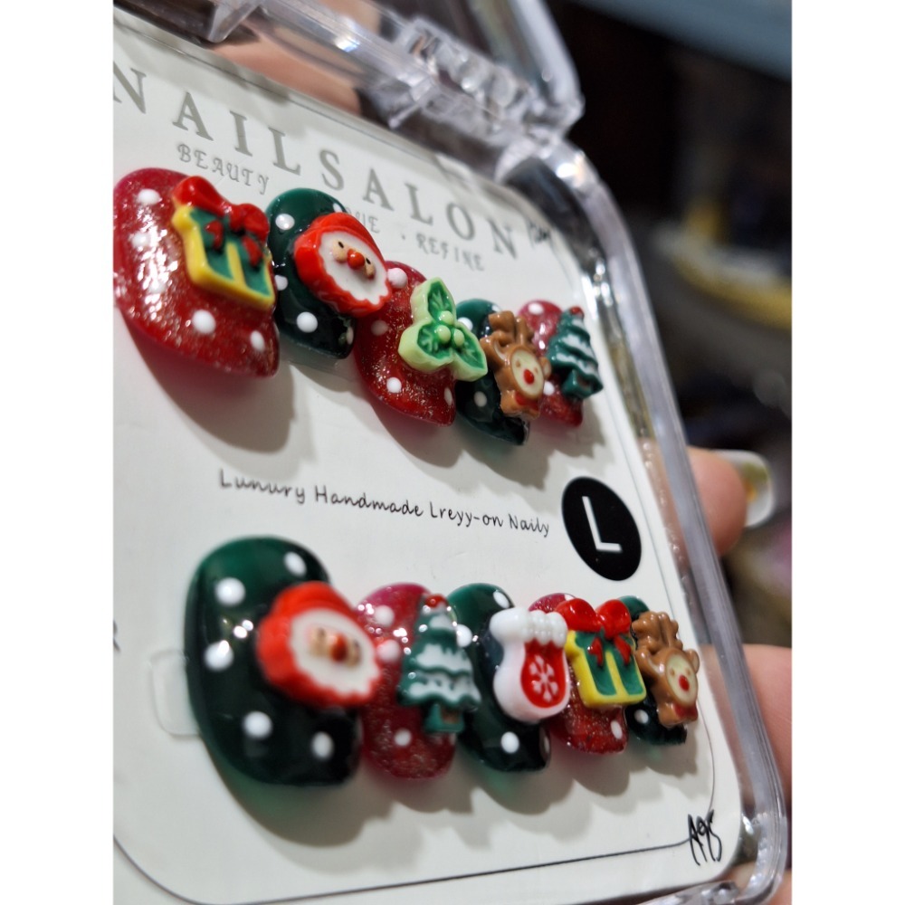 L碼/手工穿戴甲💐日常款，台灣現貨，可敲鍵盤⌨️能重複佩戴🌹送工具包-細節圖3