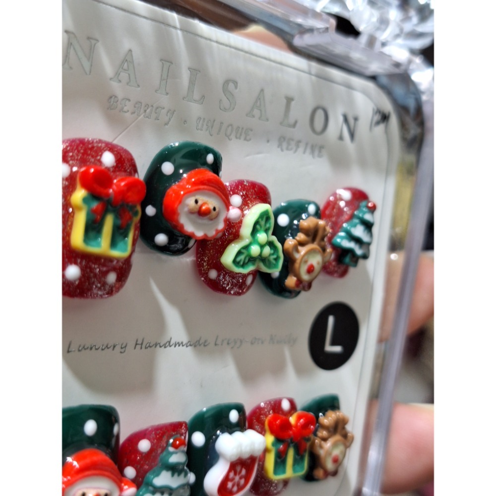 L碼/手工穿戴甲💐日常款，台灣現貨，可敲鍵盤⌨️能重複佩戴🌹送工具包-細節圖4