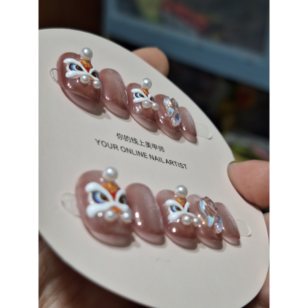 S碼/手工穿戴甲💐日常款，台灣現貨，可敲鍵盤⌨️能重複佩戴🌹送工具包-細節圖3