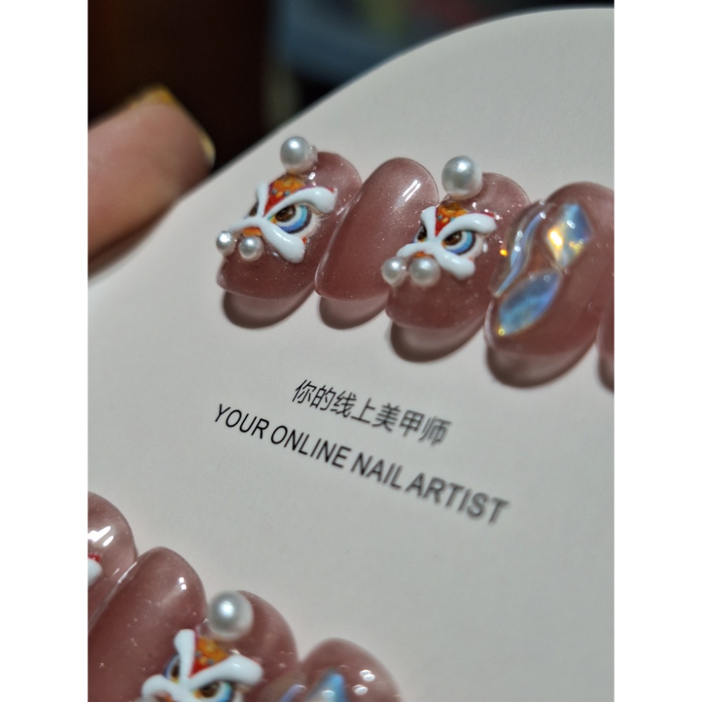 S碼/手工穿戴甲💐日常款，台灣現貨，可敲鍵盤⌨️能重複佩戴🌹送工具包-細節圖4