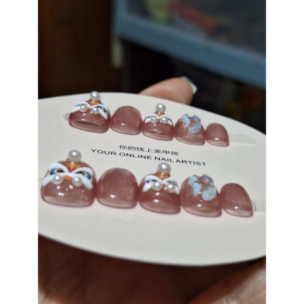 S碼/手工穿戴甲💐日常款，台灣現貨，可敲鍵盤⌨️能重複佩戴🌹送工具包-細節圖5