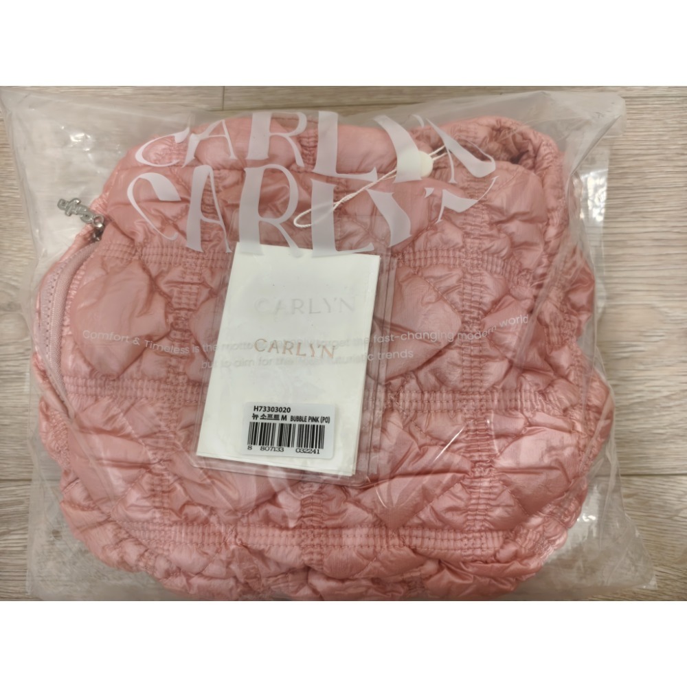 全新現貨 韓國 Carlyn New Soft M bubble pink 雲朵包 泡泡粉 粉色 肩背包-細節圖4