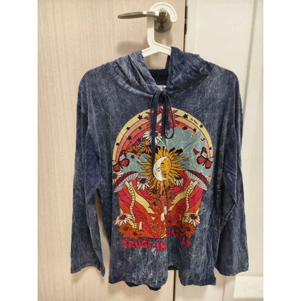 全新現貨 泰國 曼谷 No Time 石洗 長袖 帽T L 男女可穿 泰國製-細節圖2