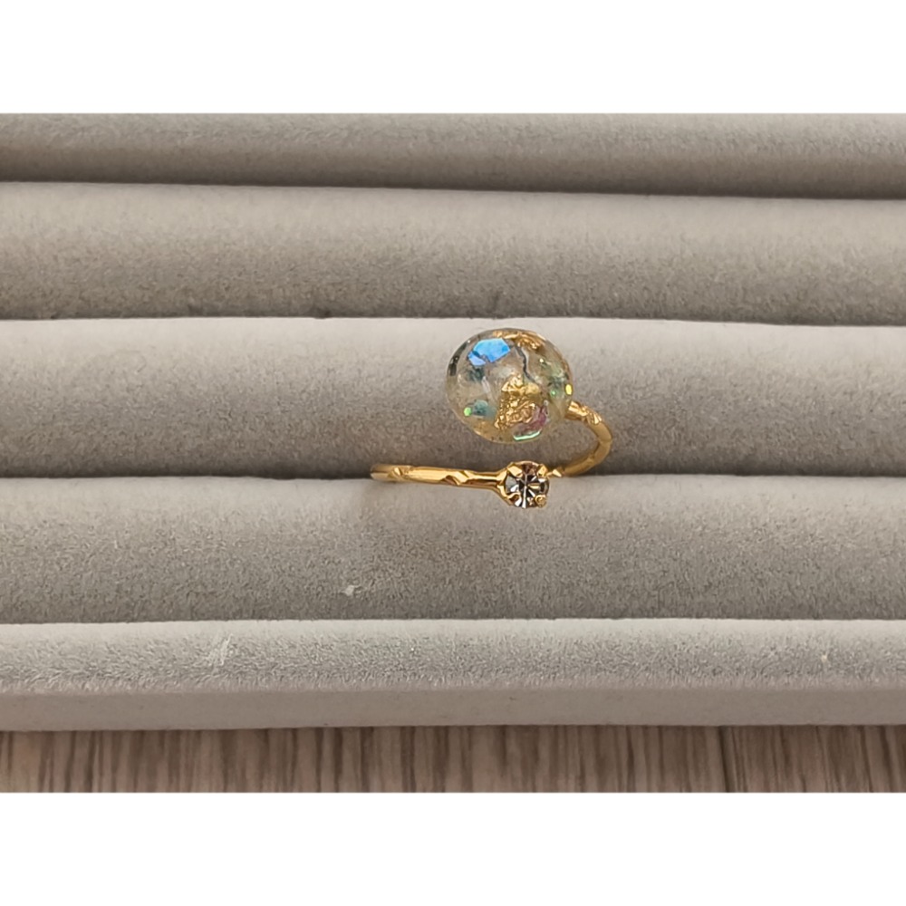 全新現貨 日本 大阪市集 職人 手作 hotaru handmade 乾燥花戒指 戒指 乾燥花 日本製-細節圖2