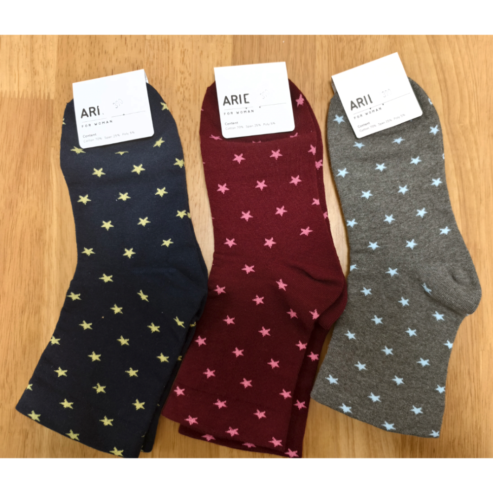 全新現貨 韓國 韓國襪 襪子 滿版星星  3入一組  韓國製-細節圖2