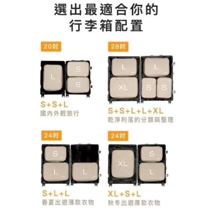近全新現貨 只用過一次 韓國 Branden 雙拉鍊 旅行壓縮袋 神奇減一半 壓壓袋 L 米色 深藍-細節圖2