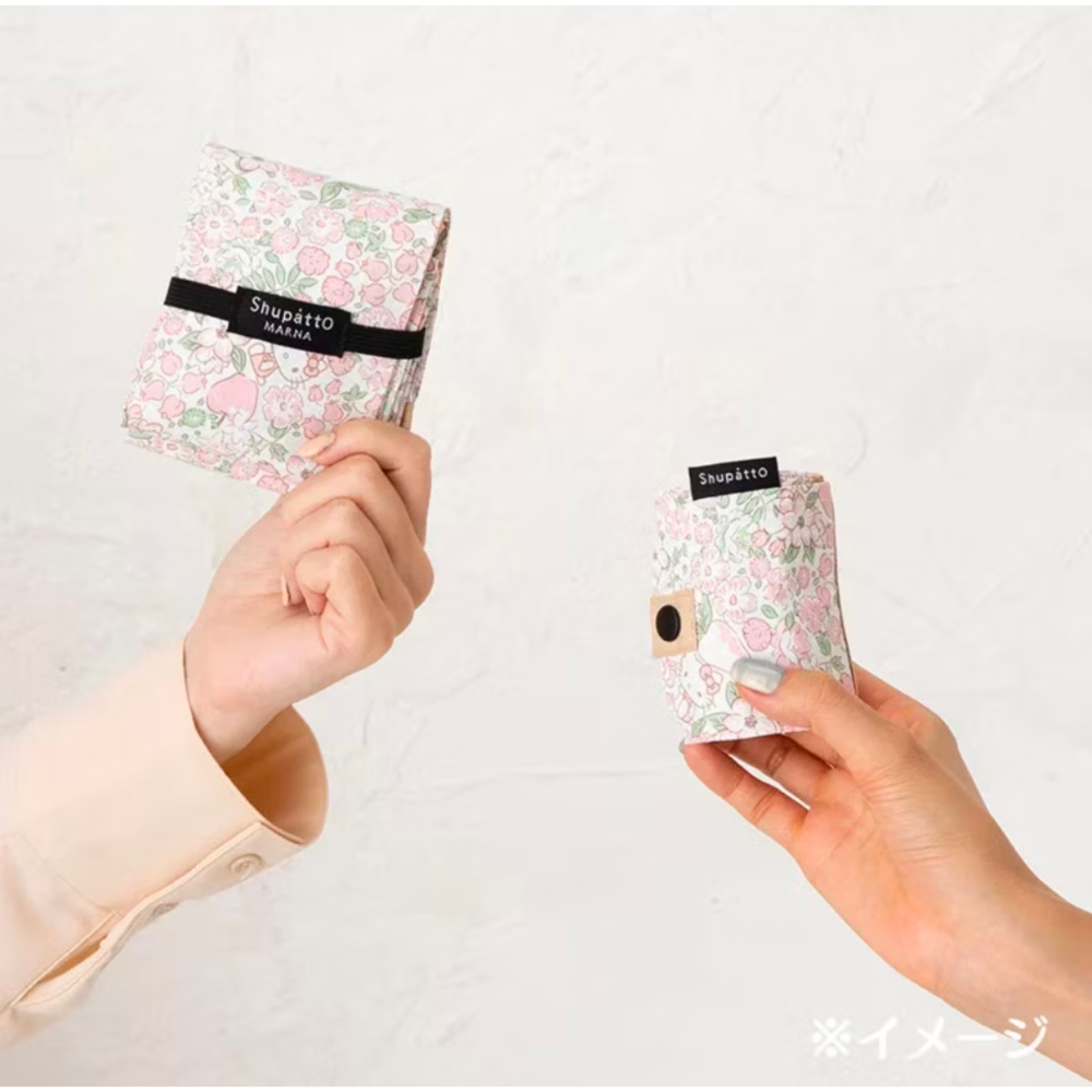 近全新現貨 日本 Shupatto 秒手包 摺疊包 M 收納袋 Sanrio 三麗鷗 kitty 只用過一次-細節圖3