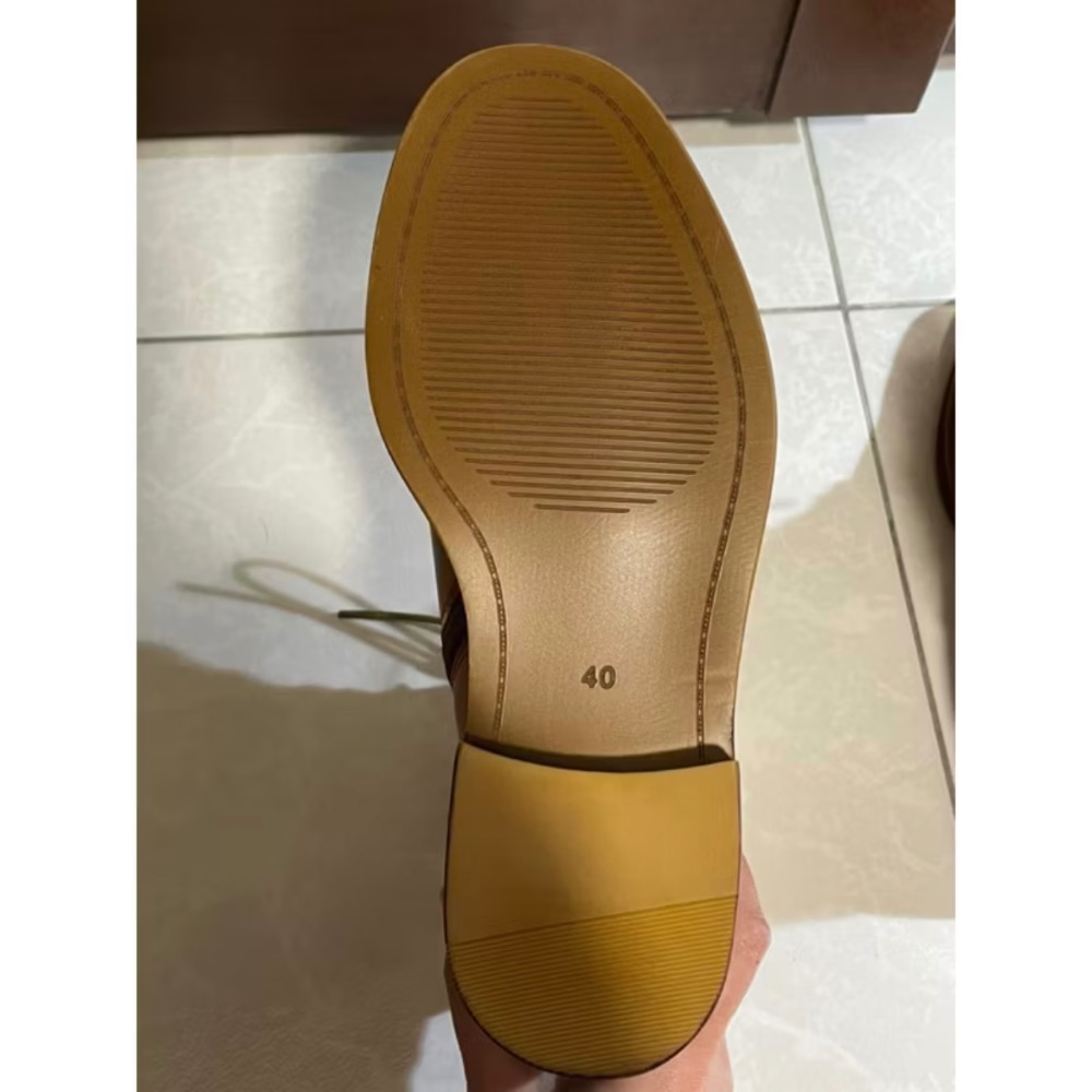 近全新【Major Pleasure】遇見探險家！側拉鍊綁帶靴 棕 真皮靴-蜜胡桃 40號-細節圖9