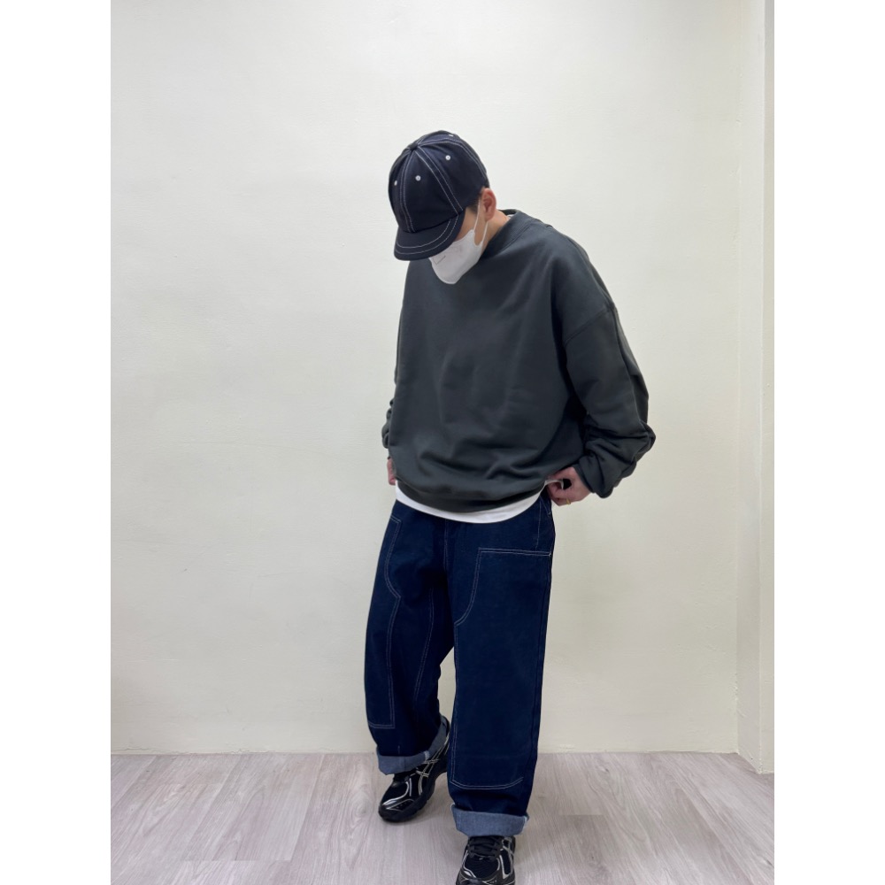 明線牛仔寬褲-細節圖2