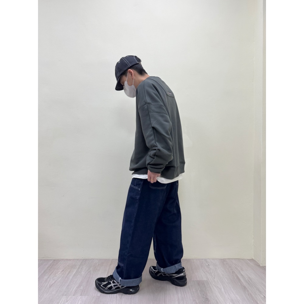 明線牛仔寬褲-細節圖5