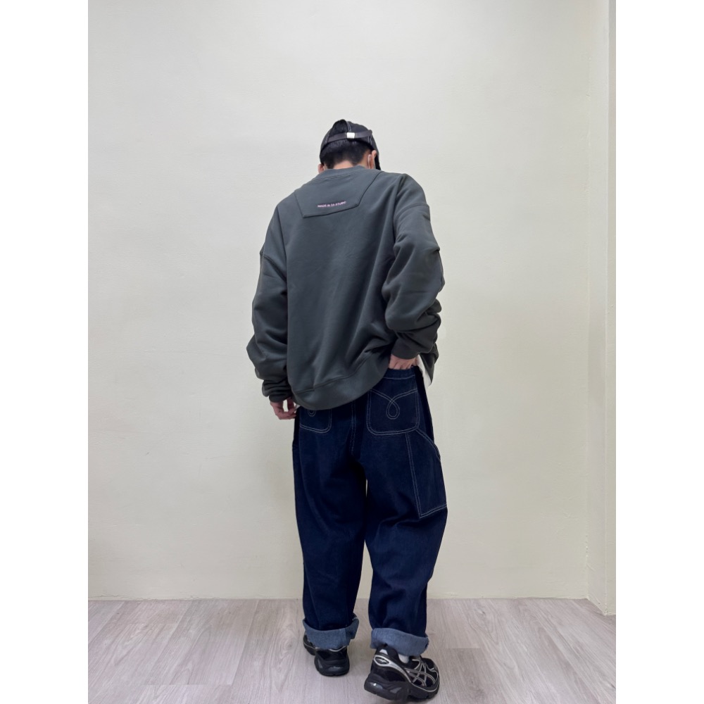 明線牛仔寬褲-細節圖6