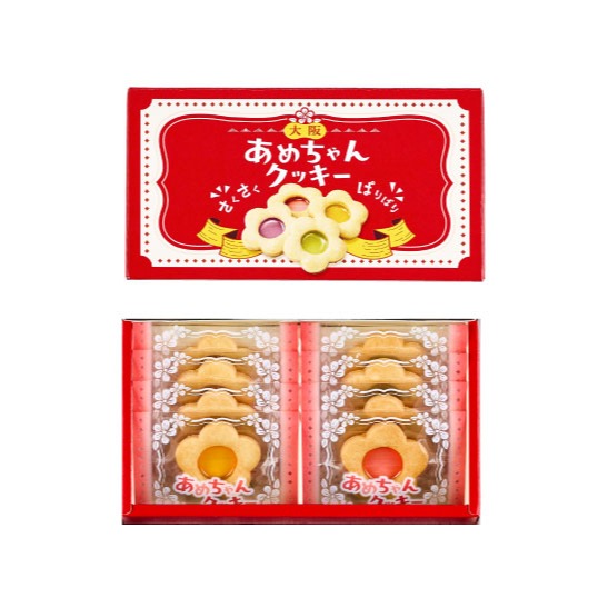 ⭐️預購2/3寄出⭐️日本大阪土產 あめちゃんクッキー 花朵造型水果糖餅乾⭐️-規格圖2