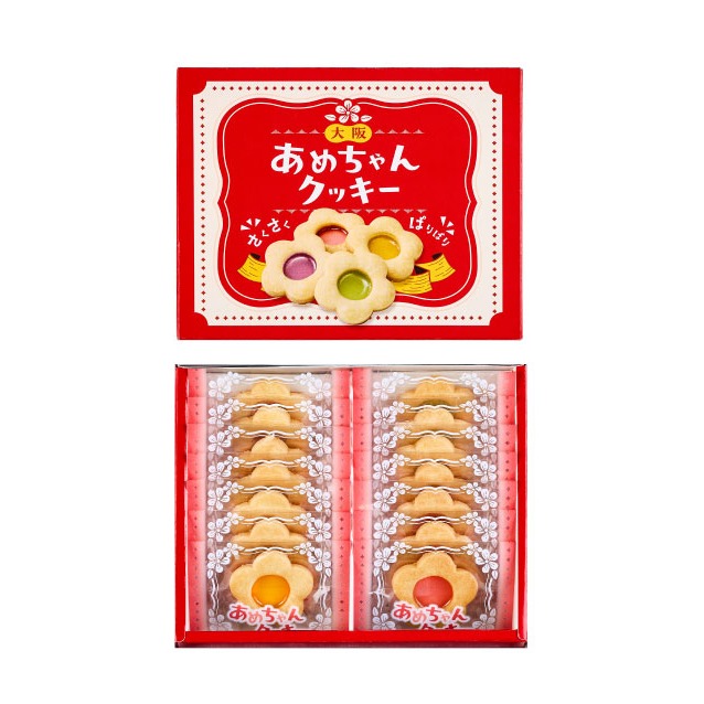 ⭐️預購2/3寄出⭐️日本大阪土產 あめちゃんクッキー 花朵造型水果糖餅乾⭐️-規格圖2