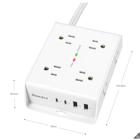 ⭐️Huntkey 四面插孔延長線⭐️【購得小舖】-細節圖2