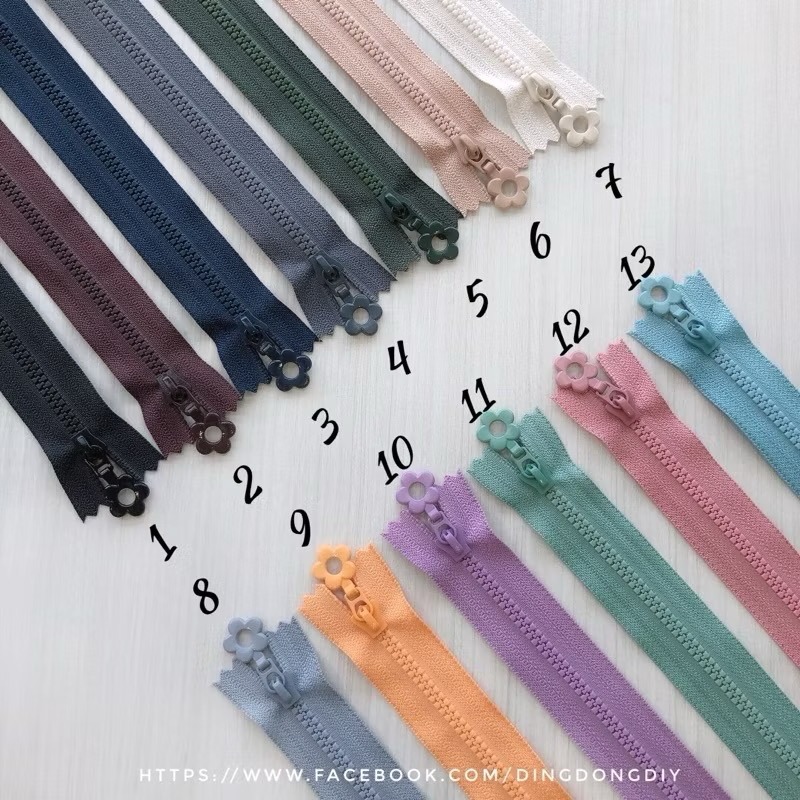 【叮咚Diy】YKK拉鍊-3V單色花花頭、5英吋拉鍊、12.5公分拉鍊、13公分拉鍊、拉鍊、拉鏈、3V拉鍊、3V拉鏈-細節圖2