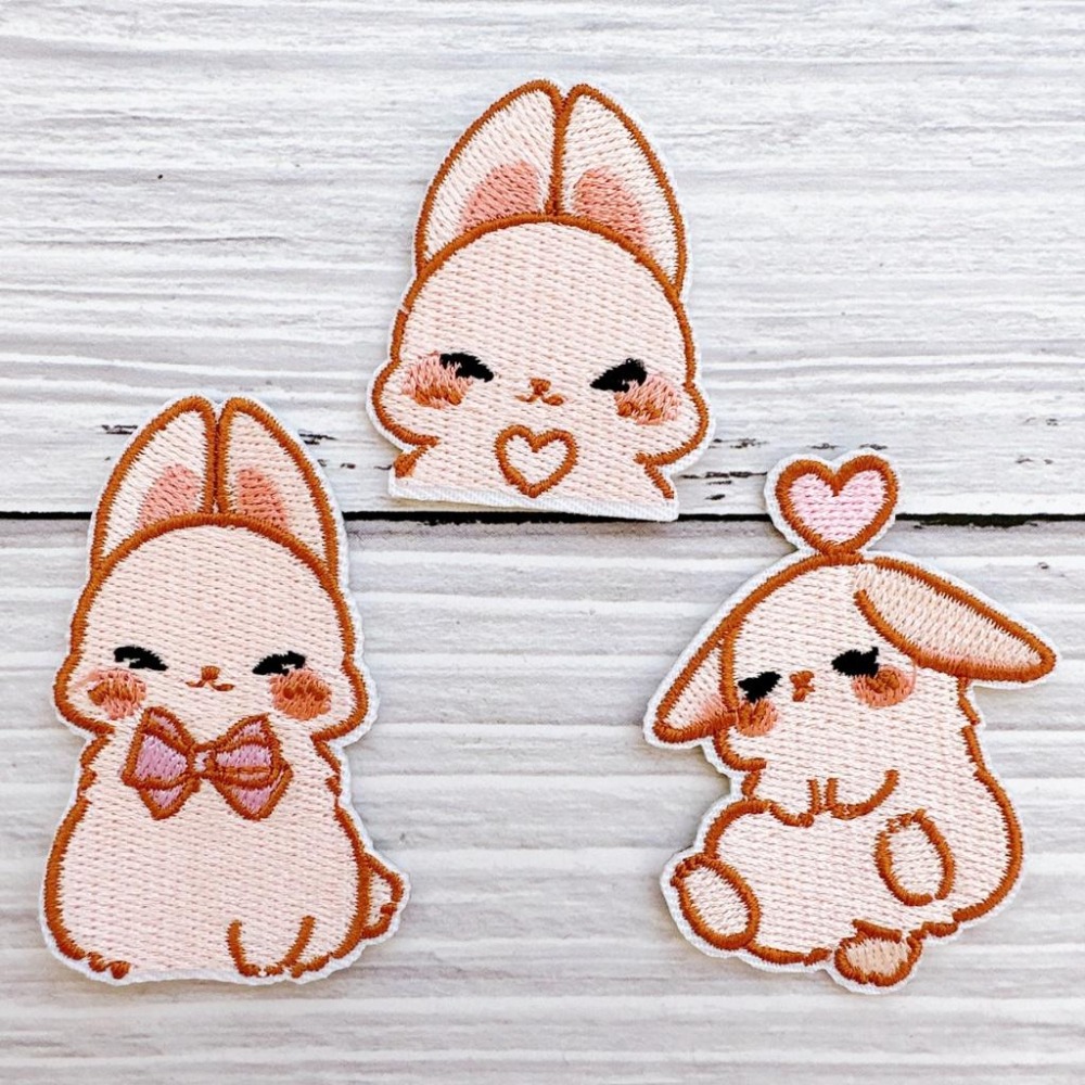 【皮卡布】M1 小兔子免熨燙 布貼  布章 臂章燙 刺繡燙布貼 徽章 刺繡布貼 熨燙貼 熨燙布貼 Patch 魔鬼氈布章-細節圖2