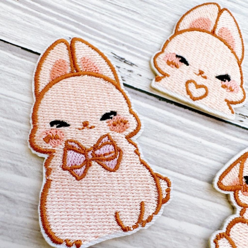 【皮卡布】M1 小兔子免熨燙 布貼  布章 臂章燙 刺繡燙布貼 徽章 刺繡布貼 熨燙貼 熨燙布貼 Patch 魔鬼氈布章-細節圖3