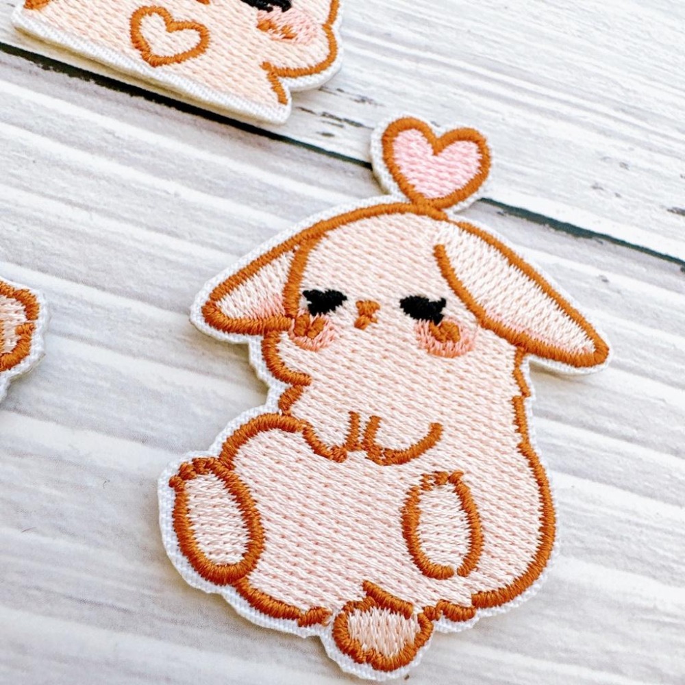 【皮卡布】M1 小兔子免熨燙 布貼  布章 臂章燙 刺繡燙布貼 徽章 刺繡布貼 熨燙貼 熨燙布貼 Patch 魔鬼氈布章-細節圖4
