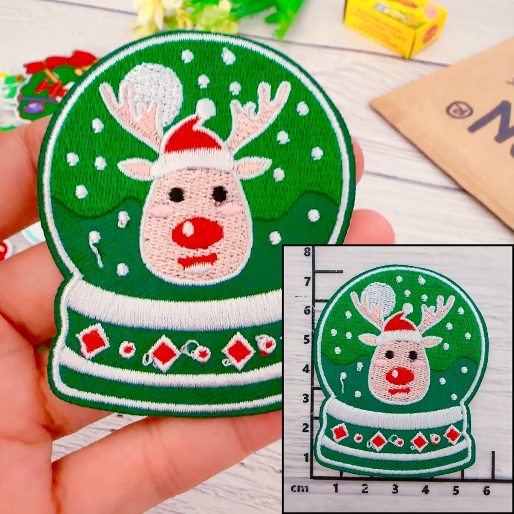 【皮卡布】X2手工diy聖誕樹聖誕襪 聖誕老人 薑餅人 布貼 臂章 布標 刺繡燙布貼 徽章 刺繡布貼 布貼紙 熨燙布貼-規格圖9