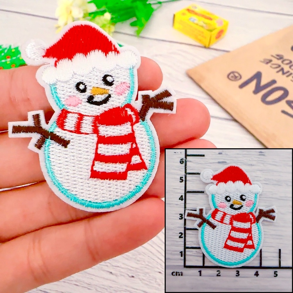 【皮卡布】X2手工diy聖誕樹聖誕襪 聖誕老人 薑餅人 布貼 臂章 布標 刺繡燙布貼 徽章 刺繡布貼 布貼紙 熨燙布貼-規格圖9