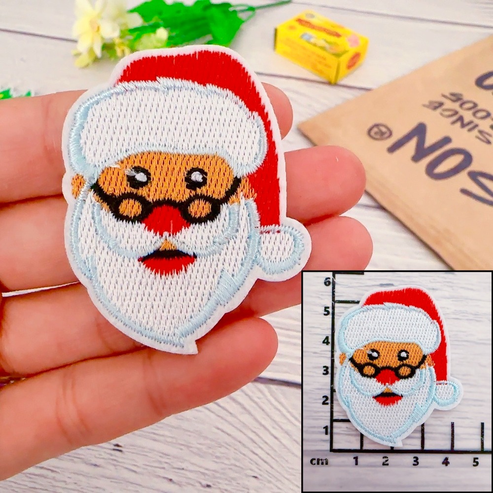 【皮卡布】X2手工diy聖誕樹聖誕襪 聖誕老人 薑餅人 布貼 臂章 布標 刺繡燙布貼 徽章 刺繡布貼 布貼紙 熨燙布貼-規格圖9