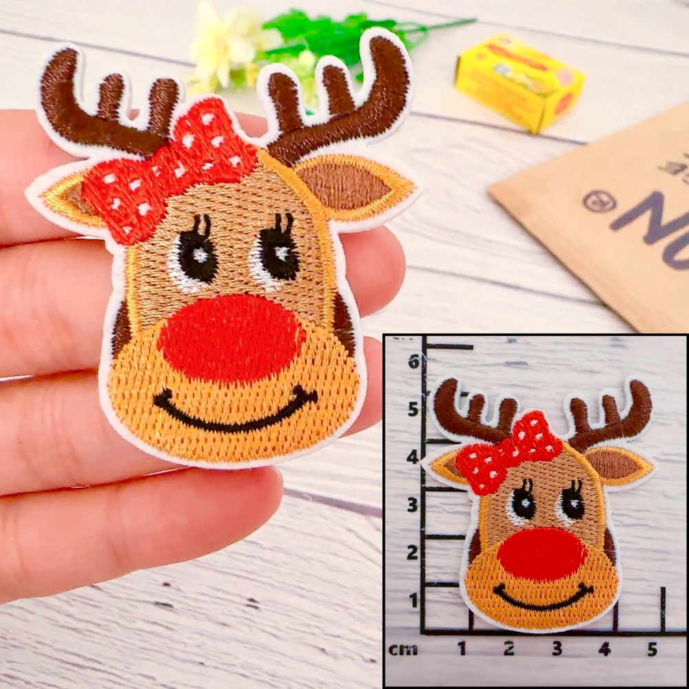 【皮卡布】X2手工diy聖誕樹聖誕襪 聖誕老人 薑餅人 布貼 臂章 布標 刺繡燙布貼 徽章 刺繡布貼 布貼紙 熨燙布貼-規格圖9