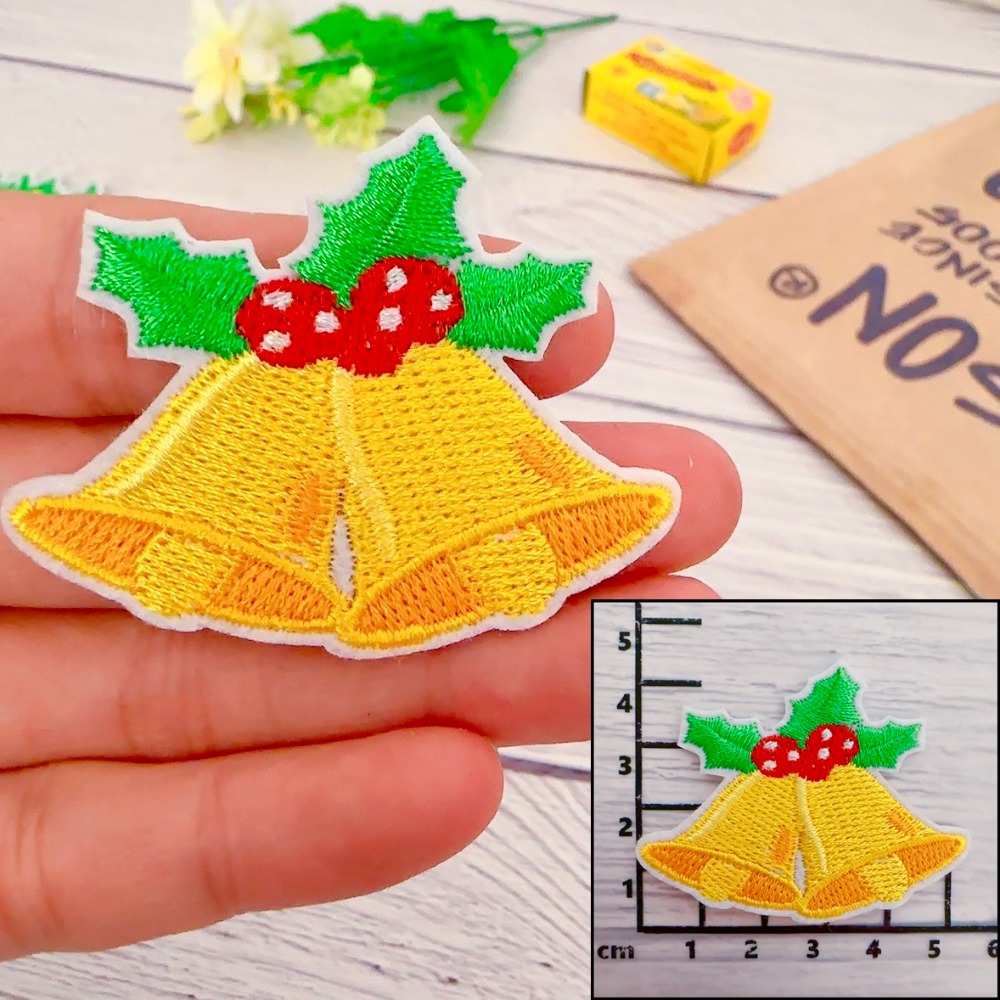 【皮卡布】X2手工diy聖誕樹聖誕襪 聖誕老人 薑餅人 布貼 臂章 布標 刺繡燙布貼 徽章 刺繡布貼 布貼紙 熨燙布貼-規格圖9