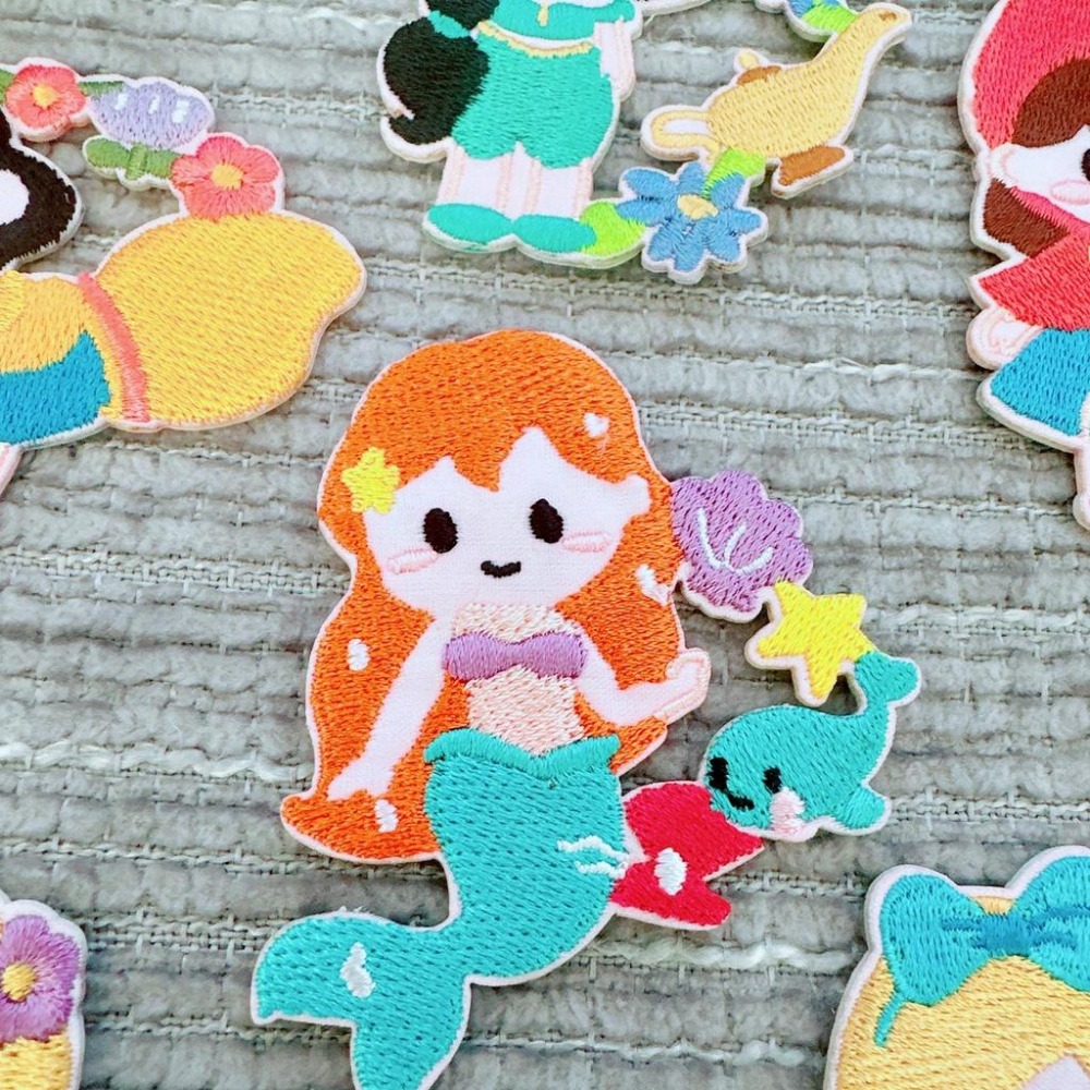 【皮卡布】免熨燙 A13 刺繡布貼紙 公主 布貼紙  布貼 手帳貼紙 刺繡布貼 貼紙 自黏布貼 刺繡裝飾貼 patch-細節圖6