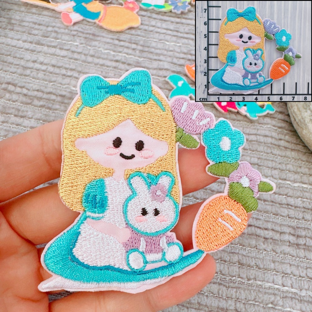 【皮卡布】免熨燙 A13 刺繡布貼紙 公主 布貼紙  布貼 手帳貼紙 刺繡布貼 貼紙 自黏布貼 刺繡裝飾貼 patch-規格圖6