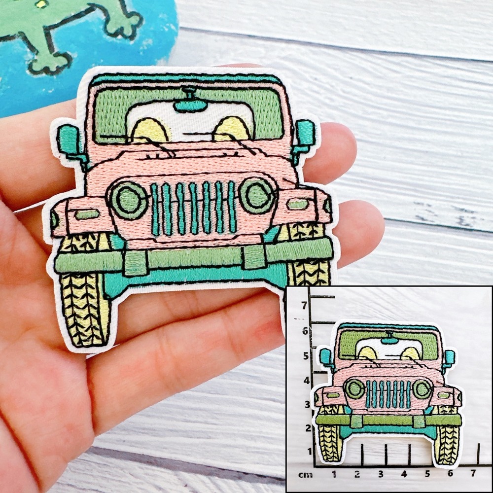 【皮卡布】U1 吉普車 T4 布貼  布章 臂章燙 刺繡燙布貼 徽章 刺繡布貼 熨燙貼 熨燙布貼 Patch 魔鬼氈布章-規格圖5