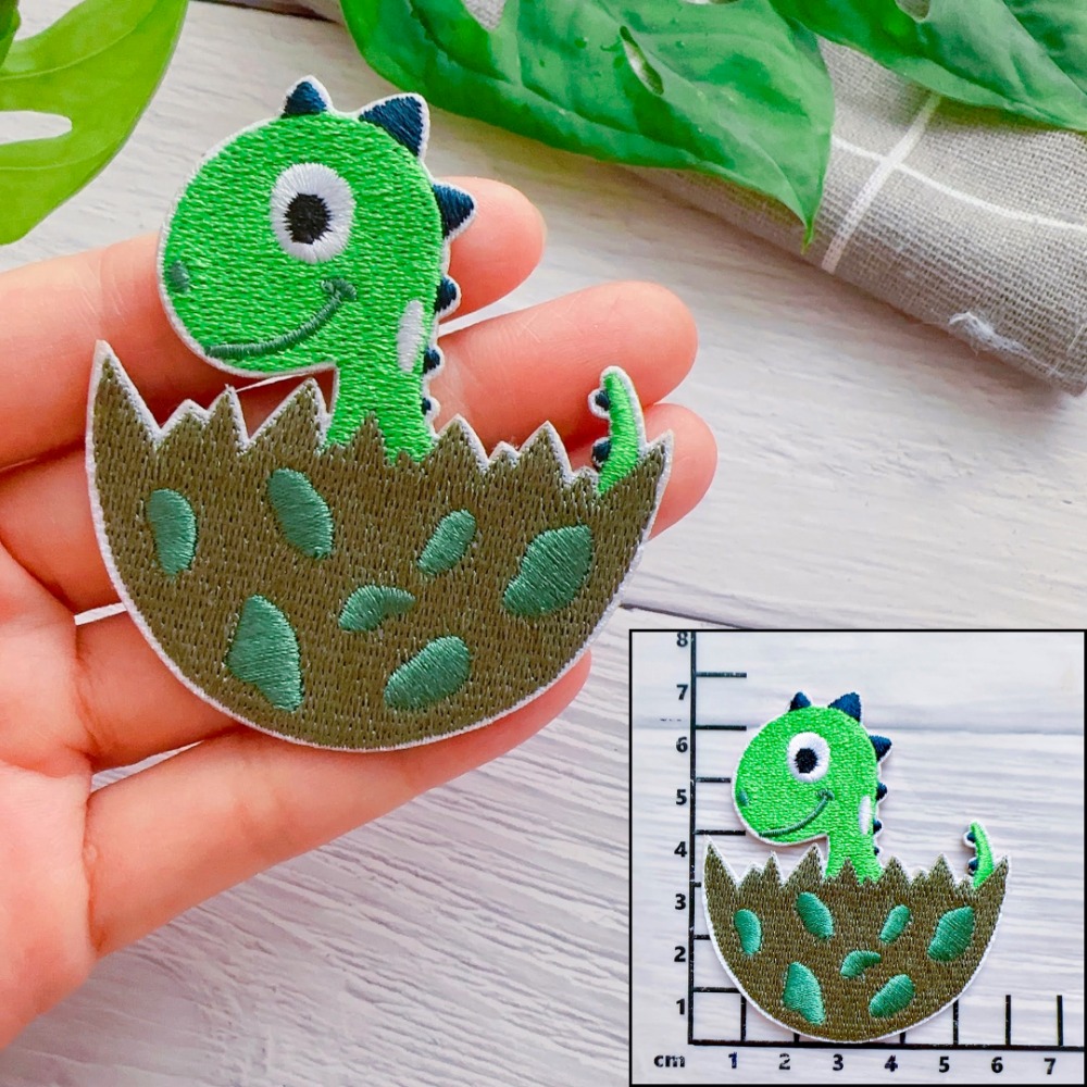 【皮卡布】免熨燙 Q7 恐龍 刺繡布貼紙 布貼紙 徽章 布貼 手帳貼紙 刺繡布貼 貼紙 自黏布貼 刺繡裝飾貼 patch-規格圖5