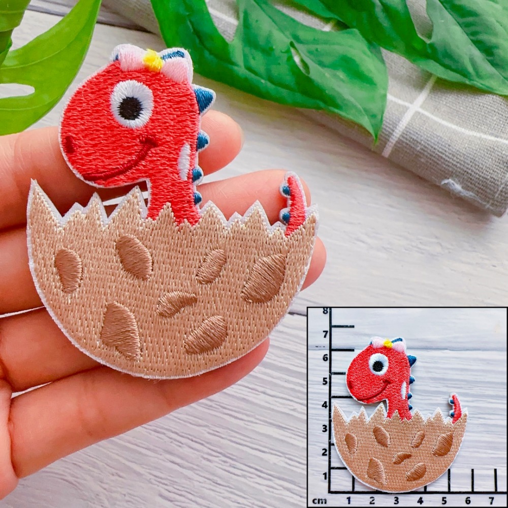 【皮卡布】免熨燙 Q7 恐龍 刺繡布貼紙 布貼紙 徽章 布貼 手帳貼紙 刺繡布貼 貼紙 自黏布貼 刺繡裝飾貼 patch-規格圖5