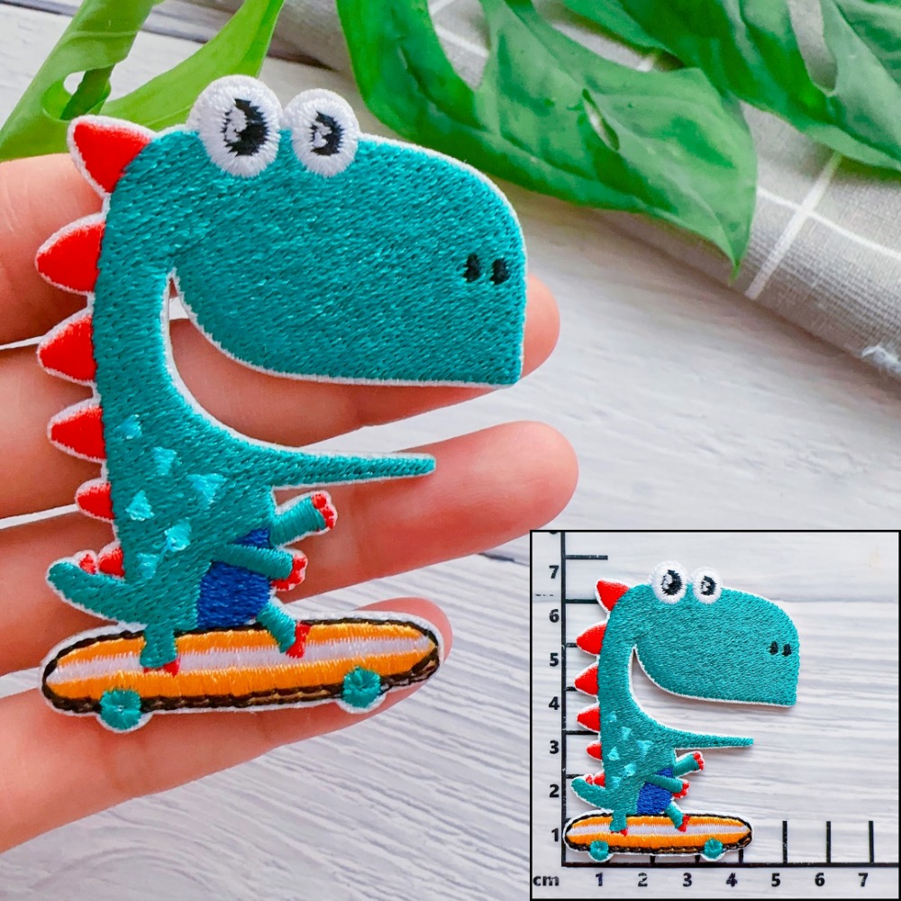 【皮卡布】免熨燙 Q7 恐龍 刺繡布貼紙 布貼紙 徽章 布貼 手帳貼紙 刺繡布貼 貼紙 自黏布貼 刺繡裝飾貼 patch-規格圖5