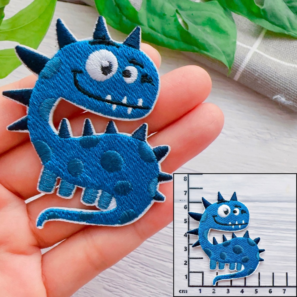 【皮卡布】免熨燙 Q7 恐龍 刺繡布貼紙 布貼紙 徽章 布貼 手帳貼紙 刺繡布貼 貼紙 自黏布貼 刺繡裝飾貼 patch-規格圖5