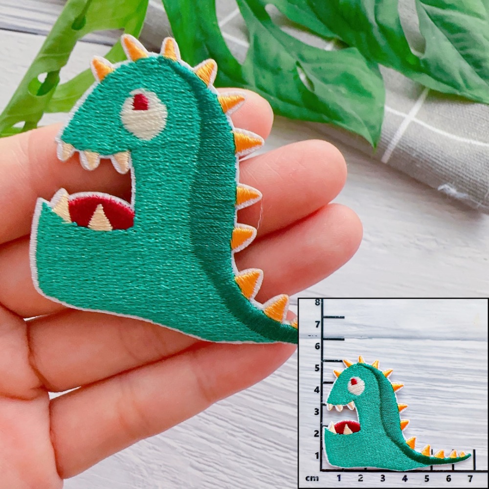 【皮卡布】免熨燙 Q7 恐龍 刺繡布貼紙 布貼紙 徽章 布貼 手帳貼紙 刺繡布貼 貼紙 自黏布貼 刺繡裝飾貼 patch-規格圖5