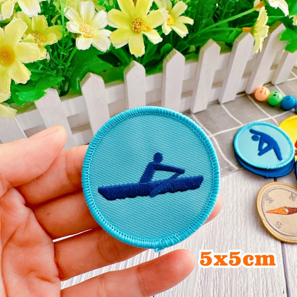 【皮卡布】J1 露營 野營 繩結 童軍 營火 望眼鏡 臂章 刺繡燙布貼 徽章 刺繡布貼 熨燙貼 帳篷 紅十字 魔鬼氈布章-規格圖8