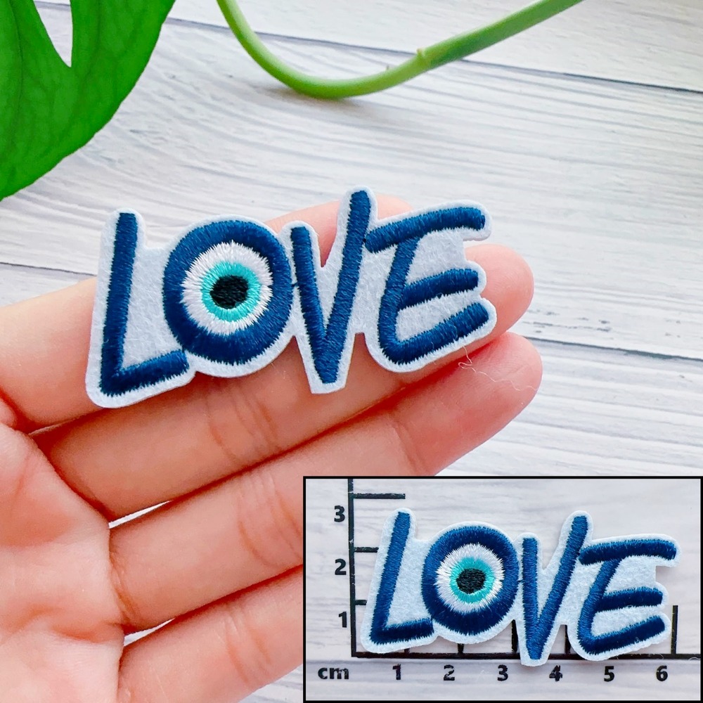 【皮卡布】I1 眼睛 eyes love 布貼 刺繡燙布貼 徽章 刺繡布貼 補丁補破洞 熨燙貼 燙布貼 Patch-規格圖2