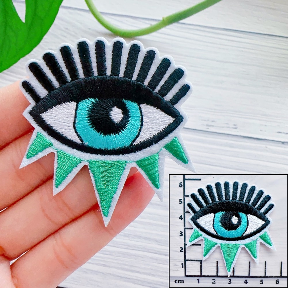 【皮卡布】I1 眼睛 eyes love 布貼 刺繡燙布貼 徽章 刺繡布貼 補丁補破洞 熨燙貼 燙布貼 Patch-規格圖2