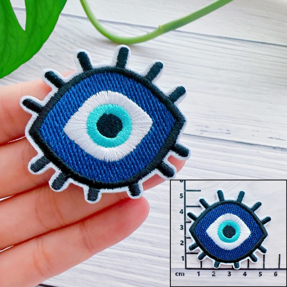 【皮卡布】I1 眼睛 eyes love 布貼 刺繡燙布貼 徽章 刺繡布貼 補丁補破洞 熨燙貼 燙布貼 Patch-規格圖2