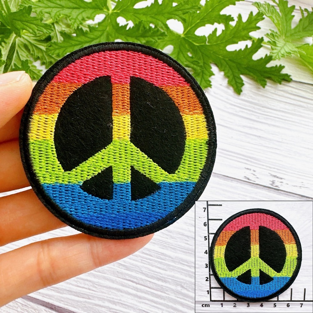 【皮卡布】 P16 校徽 制服徽章 jk徽章 布貼 刺繡燙布貼 徽章 刺繡布貼 和平標誌 熨燙貼 魔鬼氈布章 Patch-規格圖6