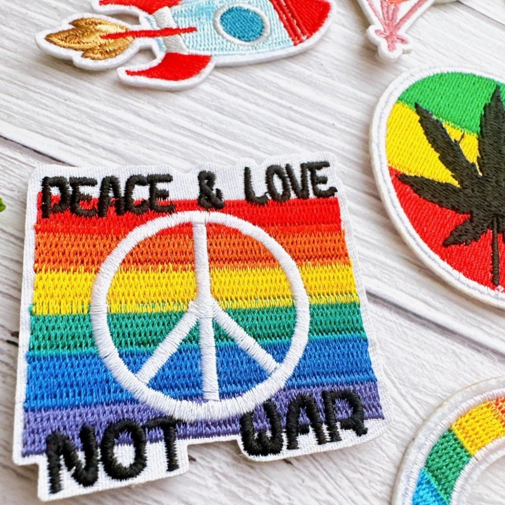 【皮卡布】T7 氣球 火箭 和平標誌 補夢網 麻葉徽章  布章 臂章 刺繡燙布貼 刺繡布貼 熨燙貼 熨燙布貼 Patch-細節圖2